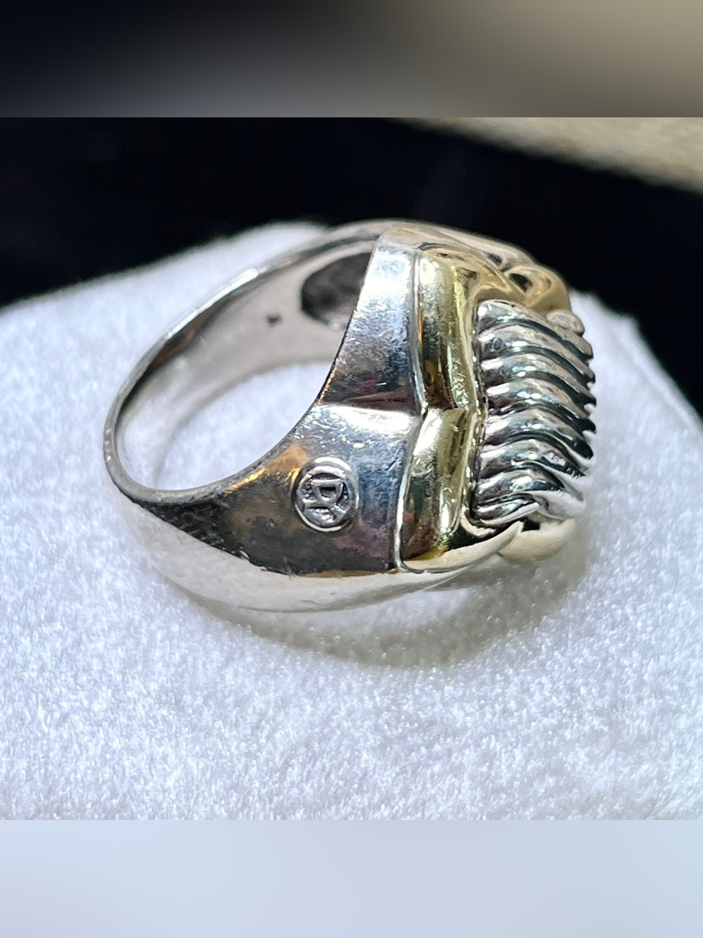 David Yurman chunky quatrefoil cable 925 750 two tone ring size 7 - Picture 4 of 8